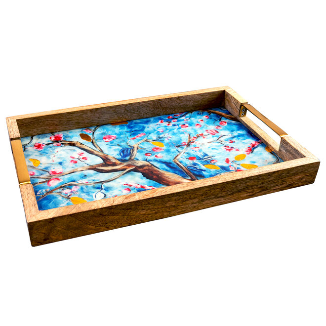 Designed by Rick Triest TS Collection - Dienblad Blossom blue D34x23 H4y