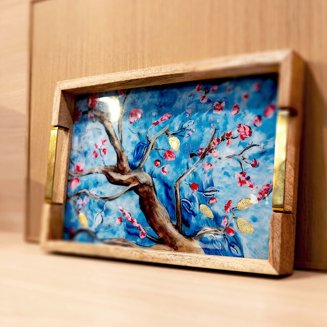 Designed by Rick Triest TS Collection - Dienblad Blossom blue D34x23 H4y