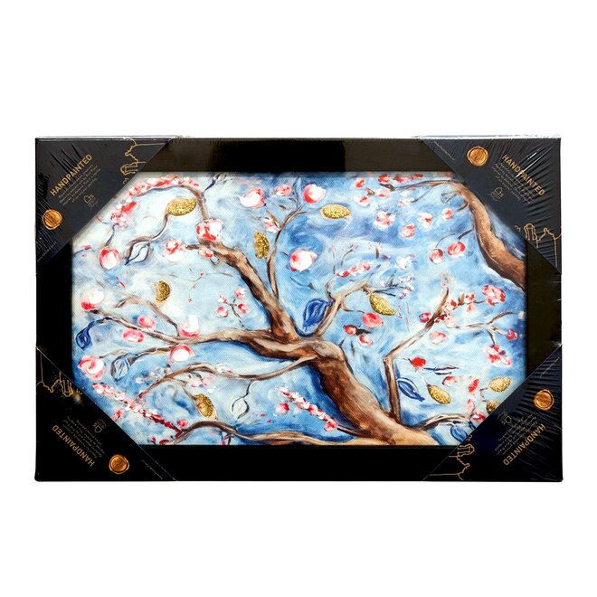 Designed by Rick Triest - Schilderij Blossom blue D30x20 H3 -handpainted replica