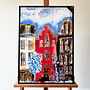 Designed by Rick Triest TS Collection - Schilderij Canalhouses red D50x70 H3 -handpainted replica