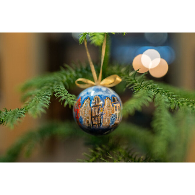 Designed by Rick Triest  TS Collection - Giftbox kerstbal Canalhouses red D10 H14 - XL