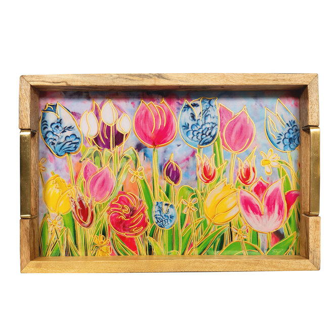 Designed by Rick Triest TS Collection - Tulpen - Dienblad Dutch beauty spring D34x23 H4