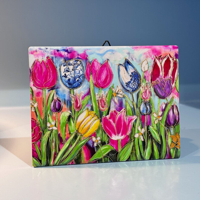 Designed by Rick Triest - Tulpen -wandtegel Dutch beauty spring - 10x13 cm