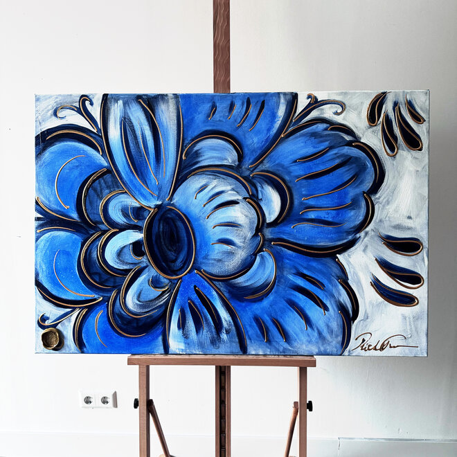 Painting - 80x120 cm - Rick Triest - contemporary Delft blue - XL #2