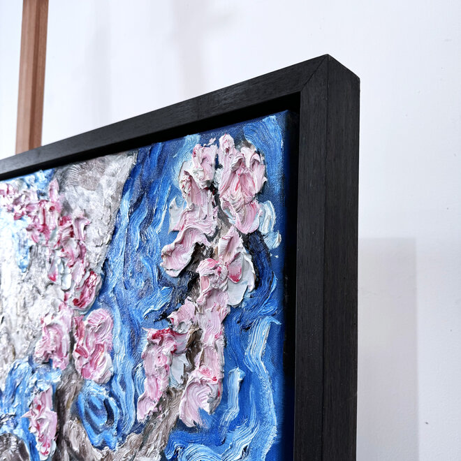 Oil painting- Rick Triest - 80x120 cm - Almond Blossom - Starry Night & pink