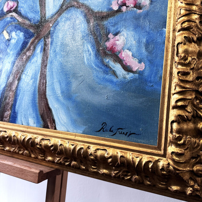 Oil painting- Rick Triest - 80x100 cm - Almond Blossom - Starry Night & pink - 6