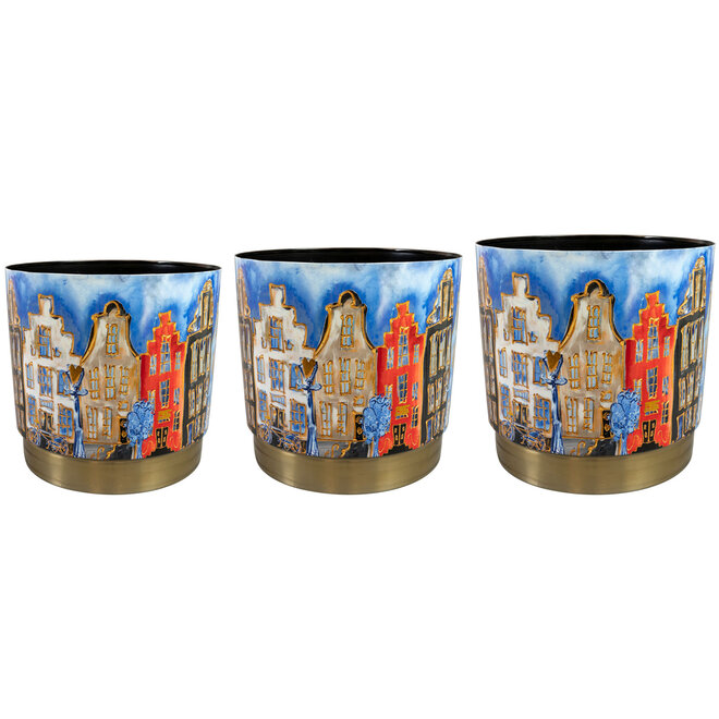 Designed by Rick Triest TS Collection - Pot serie Canalhouses red - per stuk - Medium