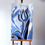 Schilderij -60x100 cm -Rick Triest - Tulpenmanie - Inspired by Dutch masters - Hollands Delfts Blauw #5