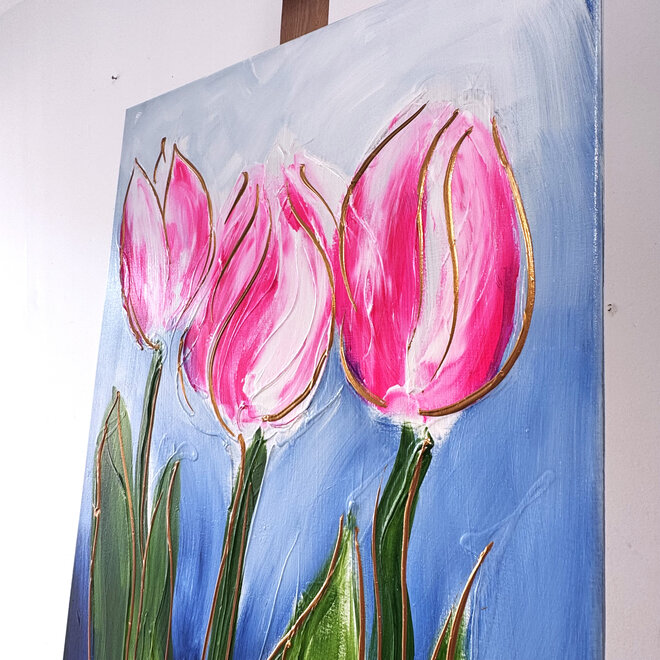Painting - 60x100 cm -Rick Triest - Tulip mania - Inspired by Dutch masters - Hollands Delfts Blauw #12