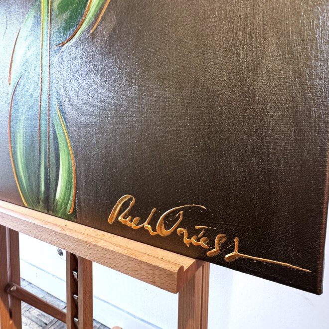 Painting - 80x120 cm - Rick Triest - Tulpenmanie -Bronze paint - Papegaai tulp rood - #1