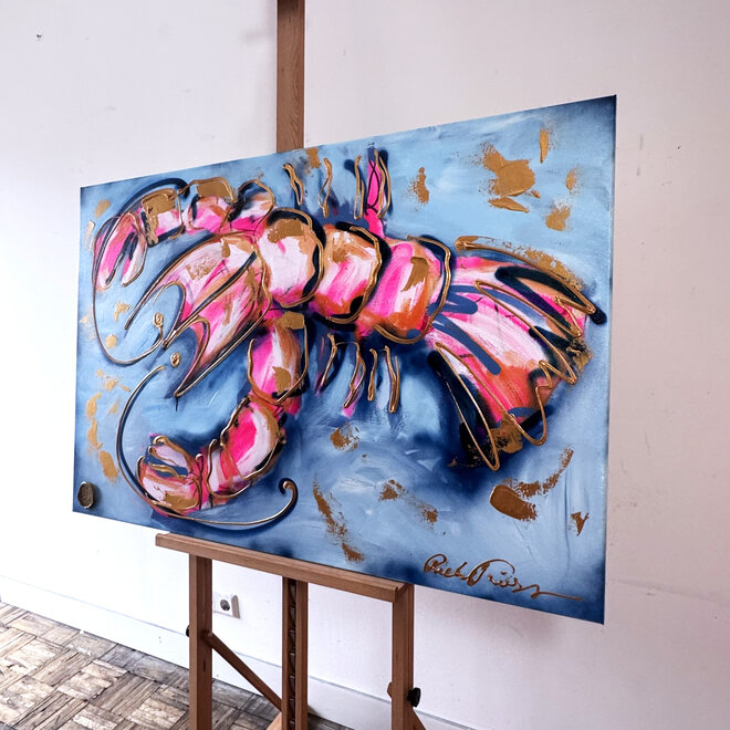 Painting- 80x120x2,5 cm - Rick Triest - Lobster Time! - #2 - Pink