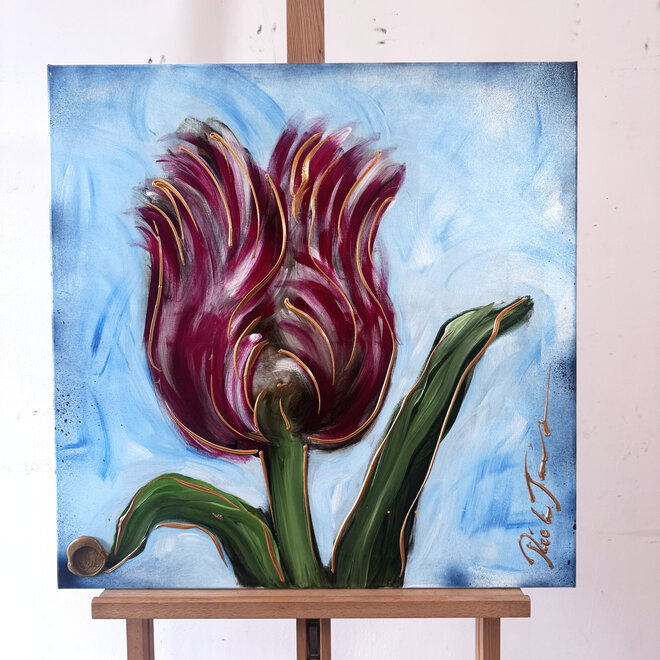 Schilderij-70x70 cm - Rick Triest - Tulp mania # 15