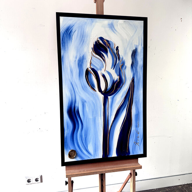 Painting - 60x100 cm -Rick Triest - Tulip mania - Inspired by Dutch masters - Hollands Delfts Blauw #6