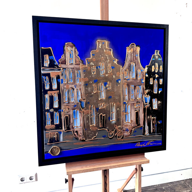 Painting- 80x80 cm - Rick Triest - Amsterdam Herengracht -Cobalt - Yves Klein Blauw -3
