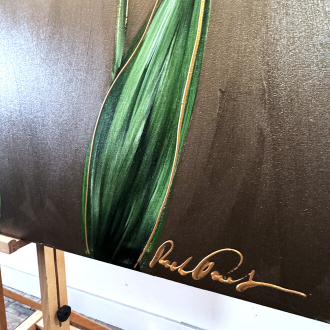 Schilderij -100x150 cm -Rick Triest - Tulpenmanie - Inspired by Dutch masters - Bronze paint #3