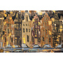 Painting- 80x120x4,5 cm - Rick Triest - Amsterdam LUXURY style - grachten gevels in omber & Gold #225