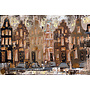 Painting- 80x120x4,5 cm - Rick Triest - Amsterdam LUXURY style - grachten gevels in omber & Gold #230