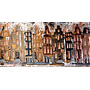 Painting- 100x200cm - Amsterdam LUXURY style - grachten gevels in omber & Gold #7