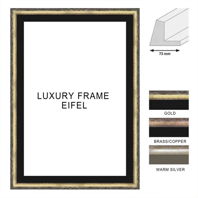 Painting- 100x150cm - Rick Triest - Amsterdam LUXURY style - grachten gevels in omber & Gold #23