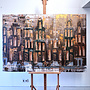Schilderij- 100x150cm - Rick Triest - Amsterdam LUXURY style - grachten gevels in omber & Gold #18