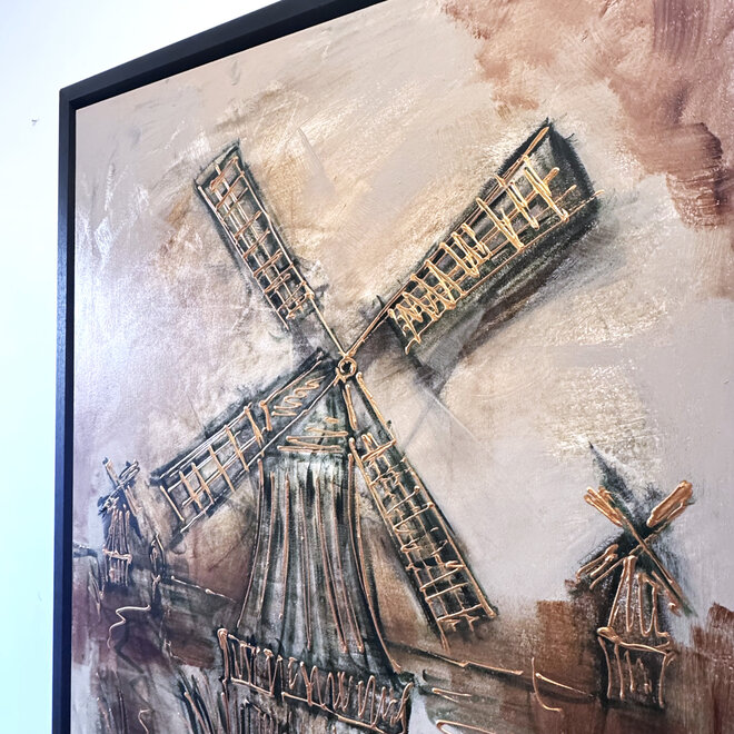 Painting- 80x120x4,5 cm - Rick Triest - Amsterdam LUXURY style - Hollands tafereel - Groen #1