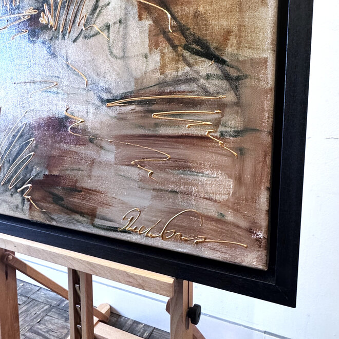 Painting- 80x120x4,5 cm - Rick Triest - Amsterdam LUXURY style - Hollands tafereel - Groen #1