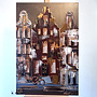 Schilderij- 80x120x4,5 cm - Rick Triest - Amsterdam LUXURY style - grachten gevels in omber & Gold #231