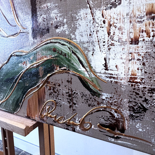 Schilderij - 80x120 cm - Rick Triest - Luxury Tulpen - Bronze & Sienna #2