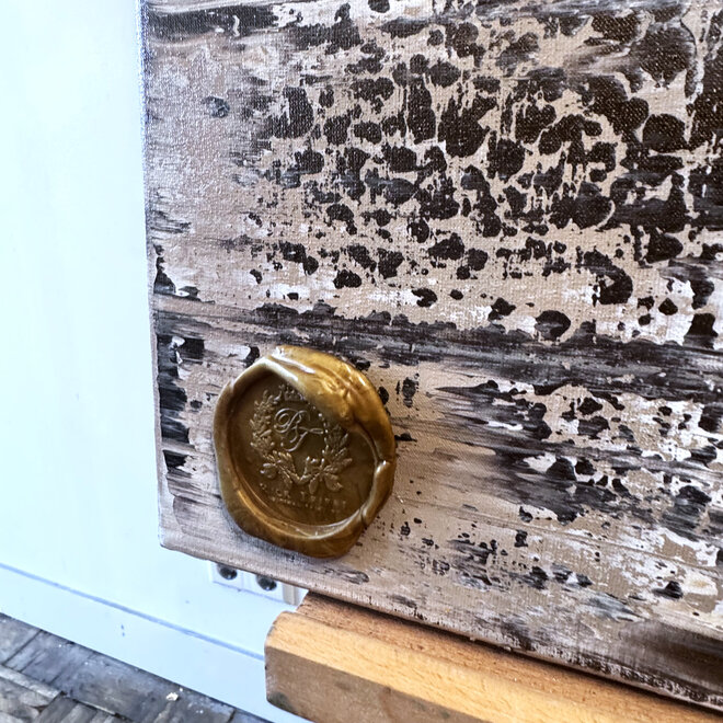 Schilderij - 70x100 cm - Rick Triest - Luxury Tulpen - Bronze & Blue #1