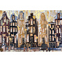 Painting- 100x150cm - Rick Triest - Amsterdam LUXURY style - grachten gevels in omber & Gold #27