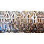 Schilderij- 100x200cm - Amsterdam LUXURY style - grachten gevels in omber & Gold #10