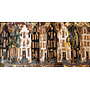 Painting-  100x200cm - Amsterdam LUXURY style - grachten gevels in omber & Gold #11
