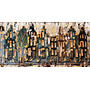 Painting-  100x200cm - Amsterdam LUXURY style - grachten gevels in omber & Gold #12
