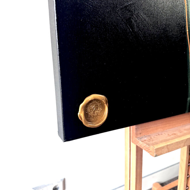 Painting-  100x100cm - Rick Triest -Tulpenmanie - kleurrijke tulpen - Black & Gold #4