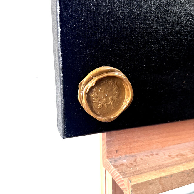 Painting - 70x100 cm - Rick Triest - kleurrijke tulpen - Black & Gold #2