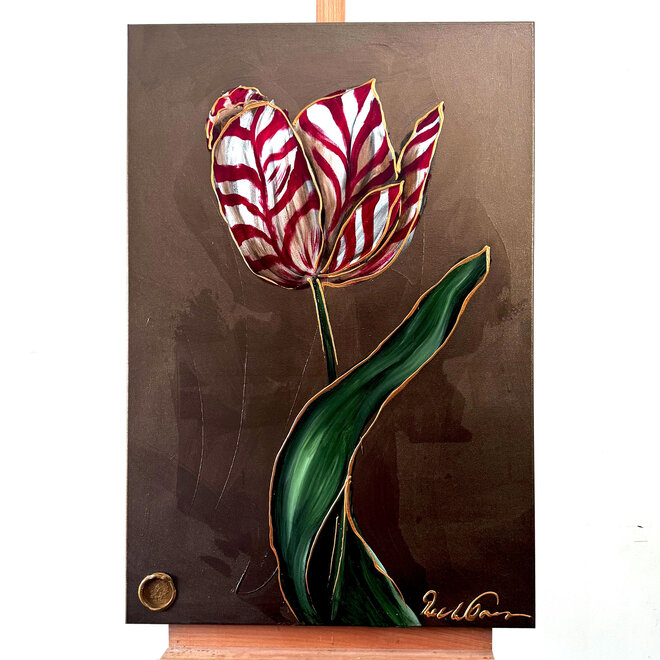 Painting  -70x100 cm - Tulpenmanie -  Crimson Tulip - Bronze #2