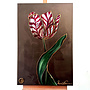 Schilderij - 70x100 cm - Rick Triest - Crimson Tulp - Bronze #2