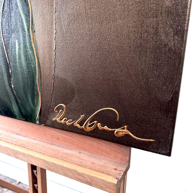 Schilderij - 70x100 cm - Rick Triest - Crimson Tulp - Bronze #1