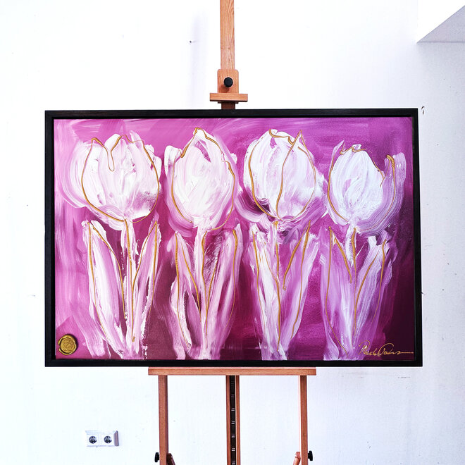 Painting  - 80x120 cm - Rick Triest -  Contemporary tulip composition #2