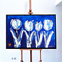 Schilderij - 70x100 cm - Rick Triest - Contemporary tulip composition #3