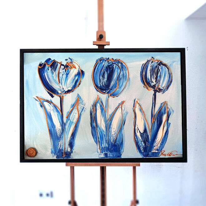 Painting  - 70x100 cm - Rick Triest  - Contemporary tulip composition #4