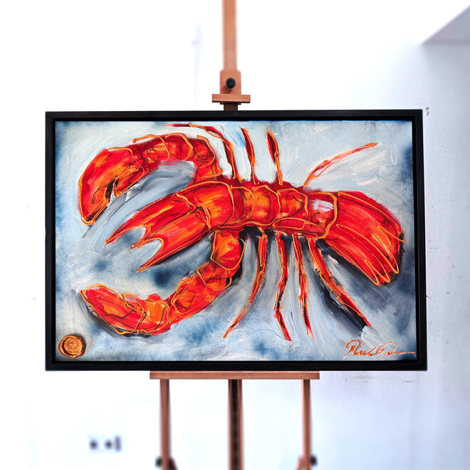 Painting- 70x100x4,5 cm - Lobster Time - Red & Gold #2