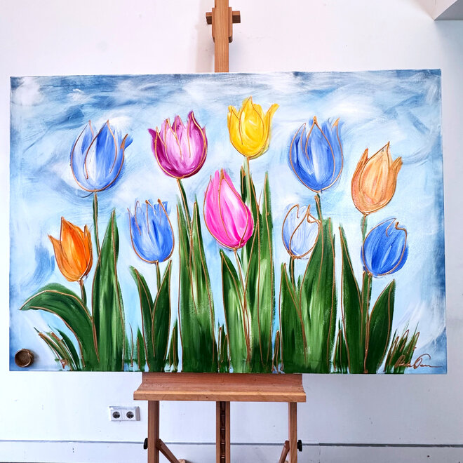 Painting  - 100x150 cm - Rick Triest - Tulpenmanie - Hollandse tulpen #3