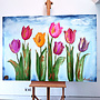 Painting - 100x150 cm - Rick Triest - Tulpenmanie - Hollandse tulpen #6