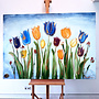 Schilderij - 100x150 cm - Rick Triest - Tulpenmanie - Hollandse tulpen #9