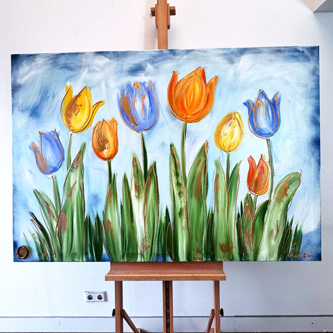 Painting  - 100x150 cm - Rick Triest - Tulpenmanie - Hollandse tulpen #10