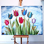 Painting  - 100x150 cm - Rick Triest - Tulpenmanie - Hollandse tulpen #11
