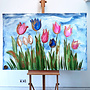 Schilderij - 100x150 cm - Rick Triest - Tulpenmanie - Hollandse tulpen #12