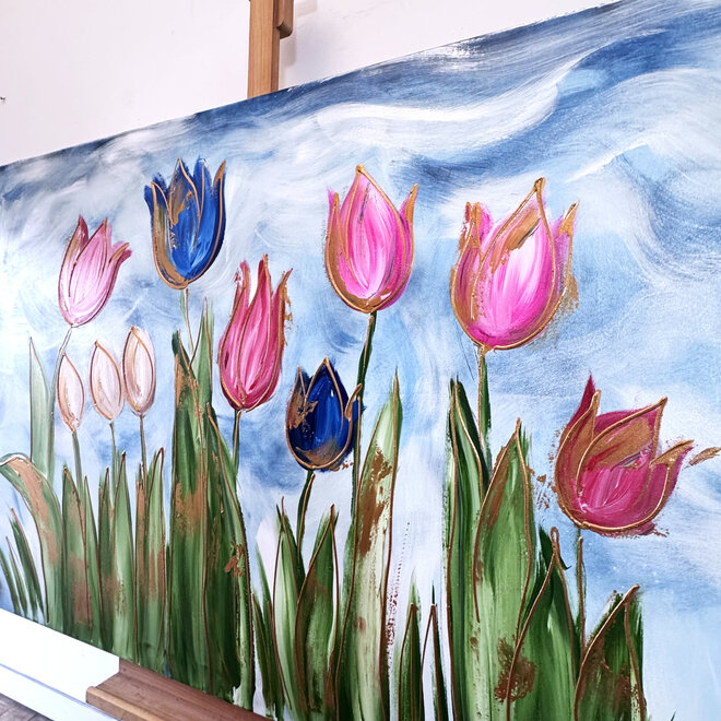 Painting  - 100x150 cm - Rick Triest - Tulpenmanie - Hollandse tulpen #12