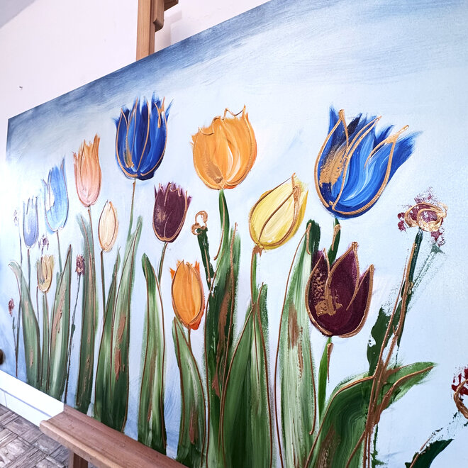 Painting  - 100x150 cm - Rick Triest - Tulpenmanie - Hollandse tulpen #9
